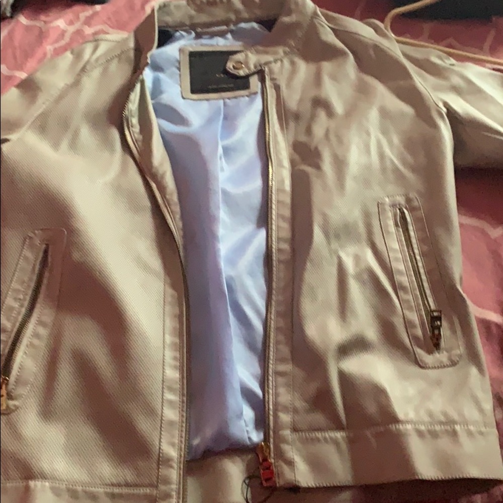 Zara Man Beige Leather jacket